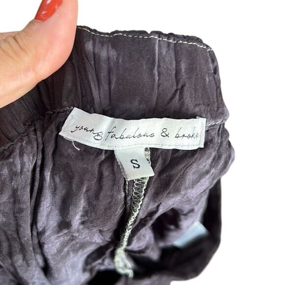 Young Fabulous & Broke Tie Dye Eyelet Tie Front Harem Pants Gray Size Small - Picture 6 of 9